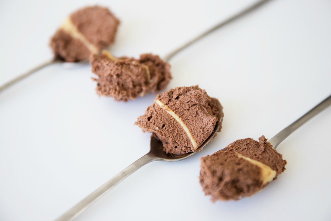 Chocolate mousse with a touch of passion fruit ganache Copenhagen Cakes